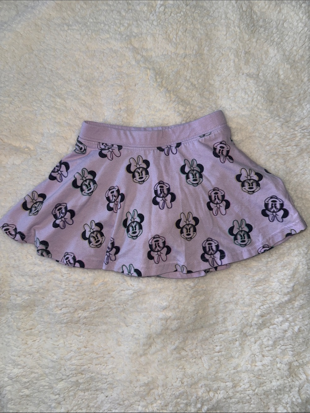 Disney Lavender Minnie Mouse Flared Skirt with Black Accents